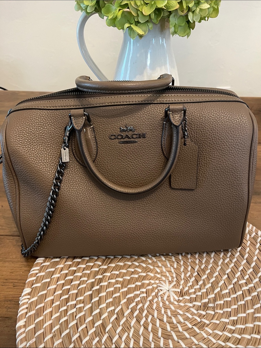 Coach Brown Pebbled Leather Satchel